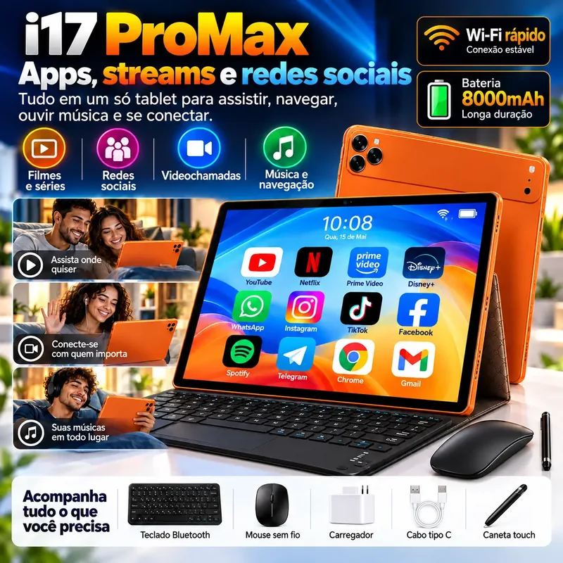 Descrição 6 — Tablet i17 ProMax + BRINDE