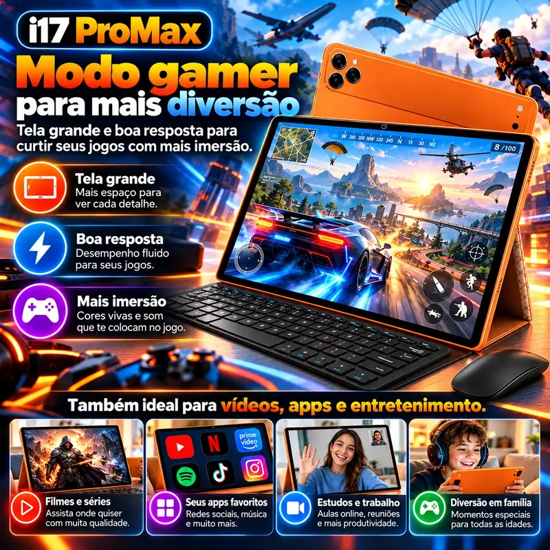 Descrição 7 — Tablet i17 ProMax + BRINDE